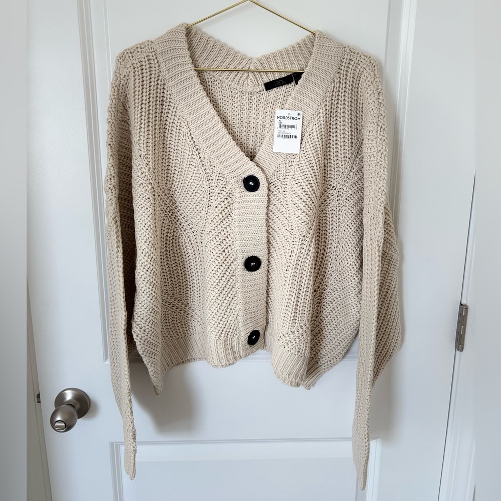 NWT RDI Women’s White Beach Chunky Knit Button Front Cardigan Size: XL - Picture 2 of 5